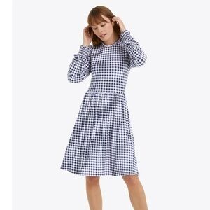 Draper James Kitty dress in gingham nassau navy